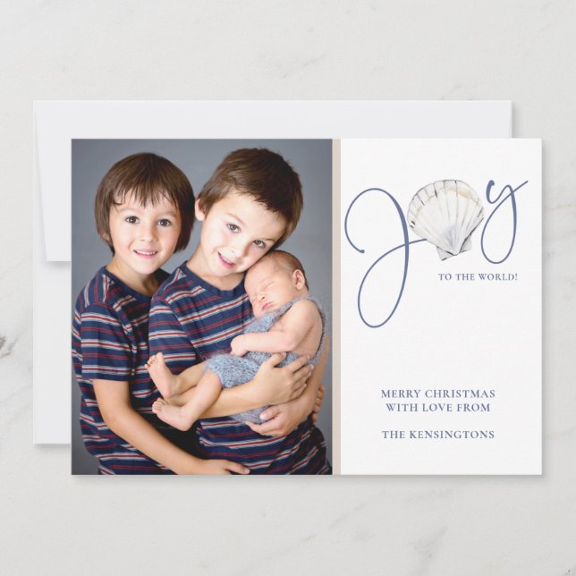 Küste Weihnachten Joy Seashell Holiday Foto (Vorderseite)