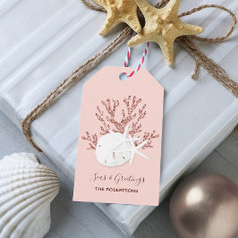 Küste Weihnachten Rose Gold Pink Geschenkanhänger
