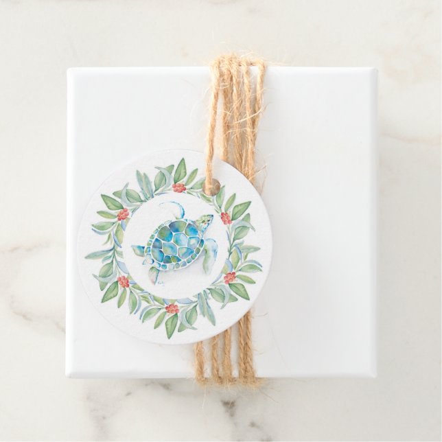 Küste Weihnachtssee Schildkröten Weihnachtsgebirge Geschenkanhänger (Beispiel)