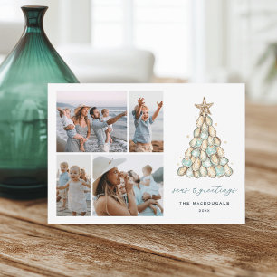Küsten-Auster-"Seas & Greetings"-Foto Feiertagskarte