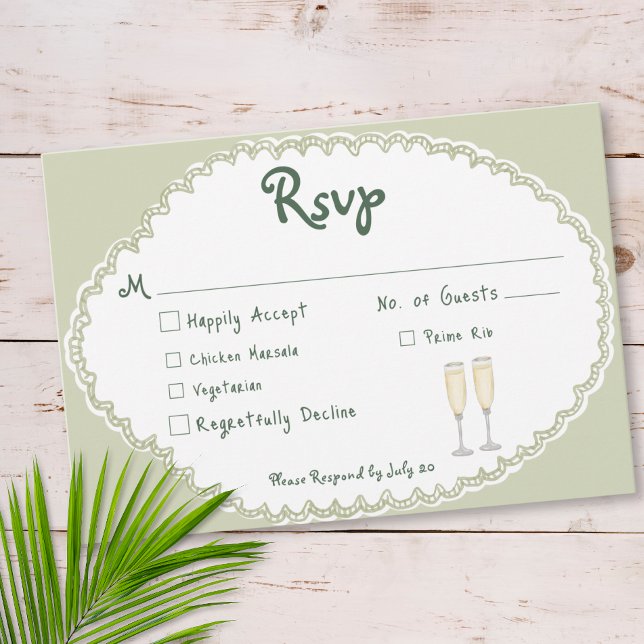 Küsten Chic Sonnenpalmenhochzeit RSVP Karte (Von Creator hochgeladen)