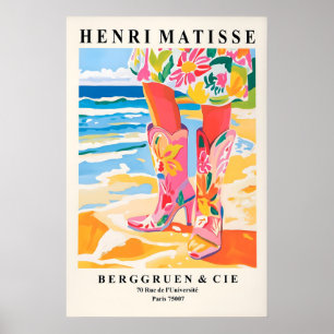 Küsten-Cowgirl-Kunstprint im Stil von Matisse Stra Poster