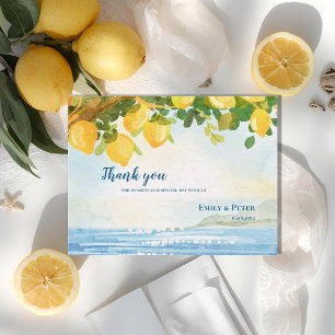Küsten-Hochzeit Dankeschön im Zitronengarten-Stil Postkarte