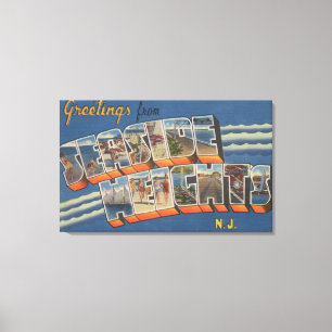 Küsten-Höhen, New-Jersey - große Buchstabe-Szen Leinwanddruck