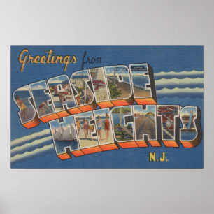 Küsten-Höhen, New-Jersey - große Buchstabe-Szene Poster