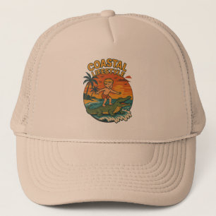 Küsten Lifestyle Alligator Surfer   Retro Strand Truckerkappe