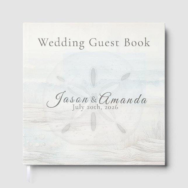 Küsten-Minimalistische Hochzeit Gästebuch (Vorderseite)