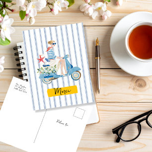 Küsten-Motorscooter Postkarte