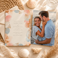 Küsten-Muschel-Foto-Hochzeitseinladung