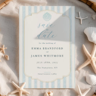 Küsten-Muschelblau Hochzeit - Save the Date Einladung