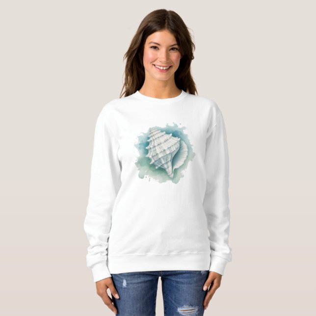 Küsten/Nautische Muschel Sweatshirt (Vorne ganz)