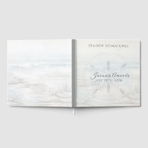 Küsten-Sand-Dollar-Hochzeit-Signaturbuch Gästebuch