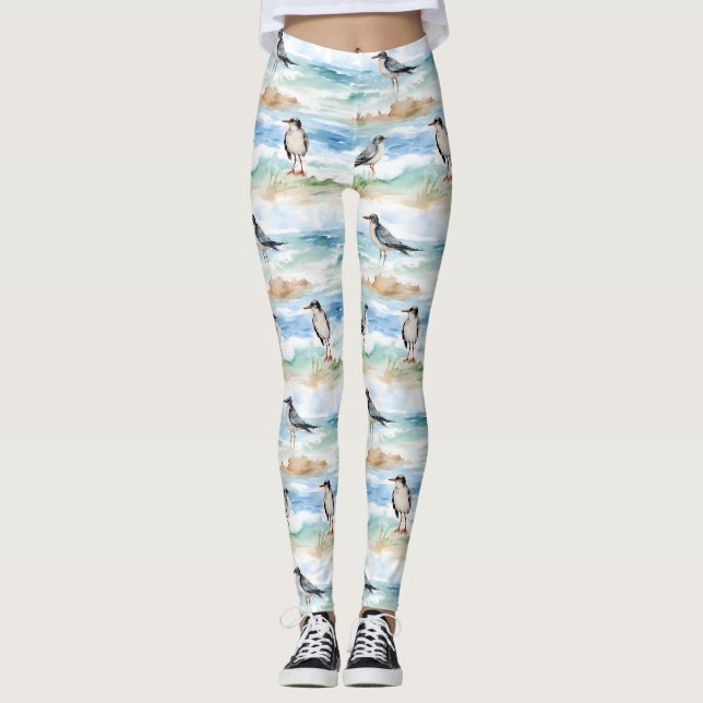 Küsten-Sandpiper-Ufer-Muster (4) Leggings (Vorderseite)