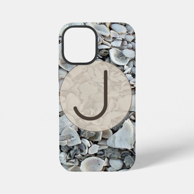 Küsten-Schalen Initial Case Art iPhone Hülle (Rückseite)