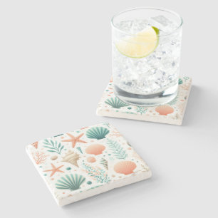 Küsten-Schalen-Kunst Steinuntersetzer