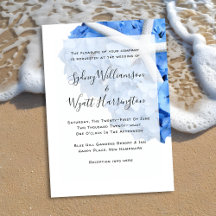 Küsten-Seestern und Blaue Hortensien-Hochzeit