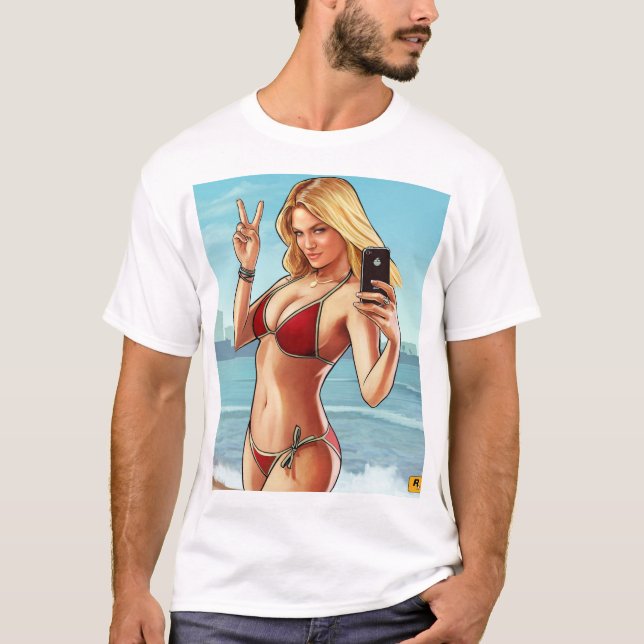 Küsten-Selfie-Babe T-Shirt (Vorderseite)
