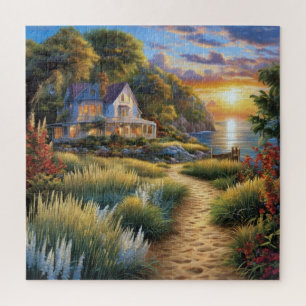 Küsten-Sonnenuntergangs-Serenität Puzzle