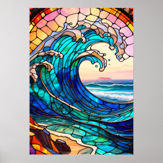Küsten-Stained-Glass-Kunstposter Poster