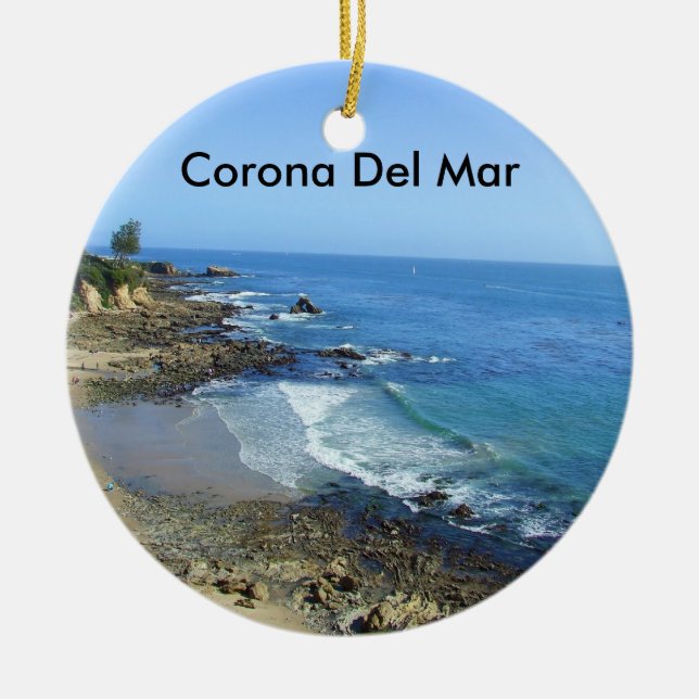 Küsten-Strand-Verzierung Corona del Mar Keramikornament (Vorne)