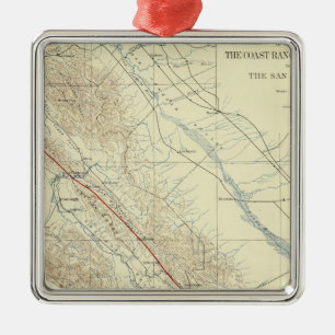 Küsten-Strecken, die San- Andreasriß zeigen Silbernes Ornament