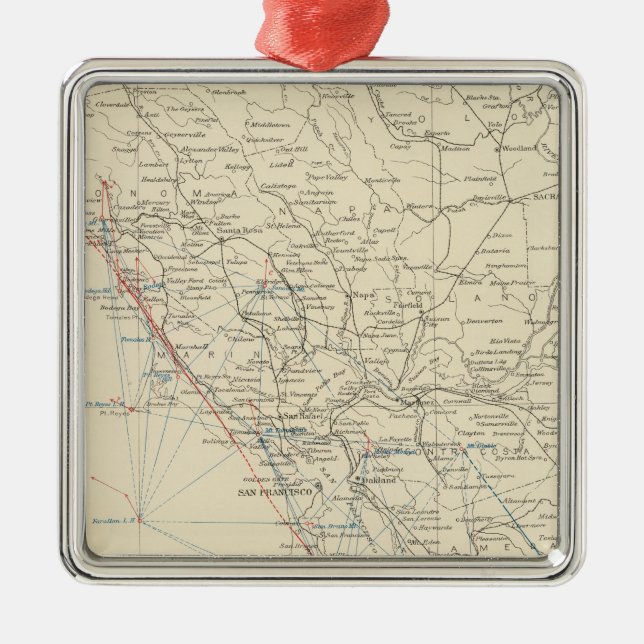 Küsten-Strecken-Mitte Kalifornien Silbernes Ornament (Vorne)