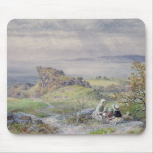 Küsten-Szene mit Kindern im Vordergrund Mousepad