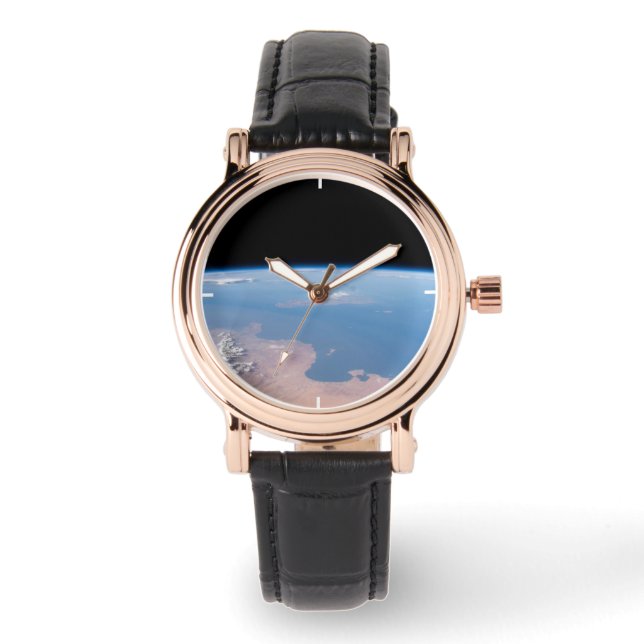 Küsten Tunesiens und Libyens und Insel Sizilien Armbanduhr (Vorderseite)