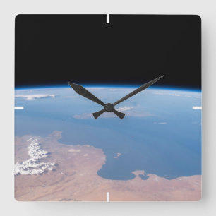 Küsten Tunesiens und Libyens und Insel Sizilien Quadratische Wanduhr