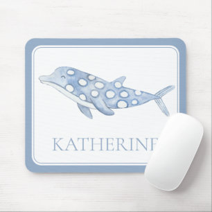 Küsten-Wasserfarbe Blau-Punkt-Delfin Mousepad