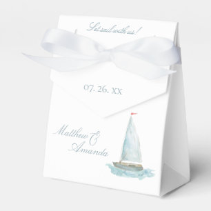 Küsten-Wasserfarben-Segelboot Geschenkschachtel