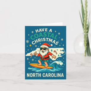 Küsten-Weihnachten Nc-Shirt Santa-Surfing-Lustige Karte
