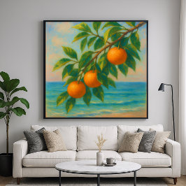 Küsten-Zitrus - Pastell-Malstil Orangenbaum Poster
