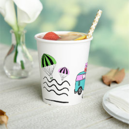 Küstenabenteuer: Sonne, Meer und Straßen Pappbecher