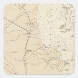 Küstenabschnitt Barnegat Bay bis Tuckerton Chart M Quadratischer Aufkleber