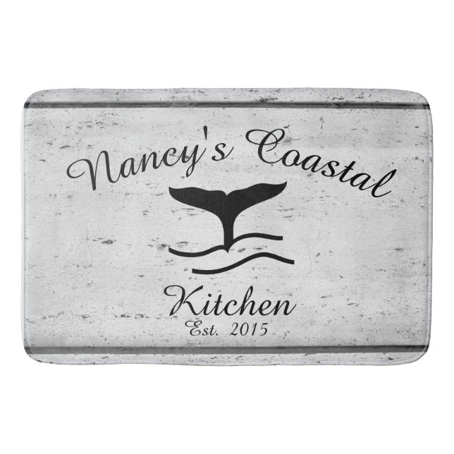 Küstenbauernhaus-Monogramm-Küchen-Matte Badematte (Vorderseite)