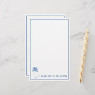 Küstenblaue Palmetto-Palme Personalisiert Briefpapier