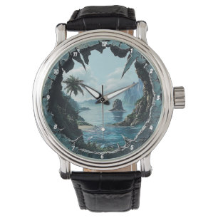 Küstenblick" - Nautisches Fenster Armbanduhr