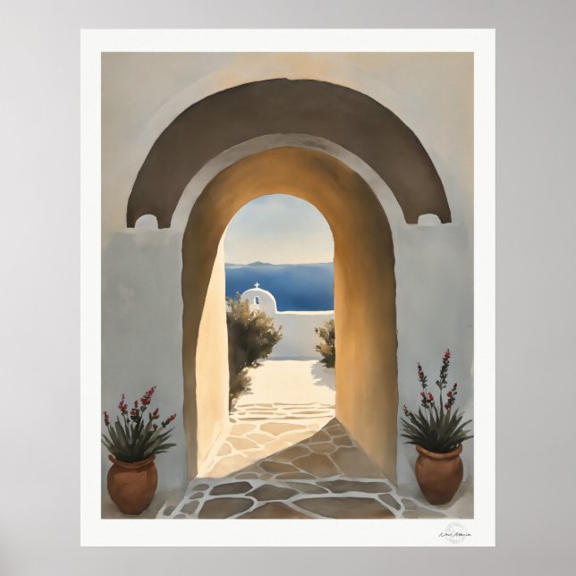 Küstenbogenweg zum Meer Kunstprint Poster (Vorne)