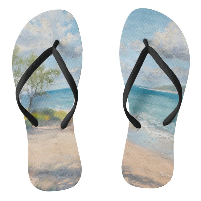 Küstenbrise Fine Art Stranddruck Flip Flops (Fußbett)