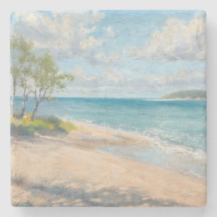 Küstenbrise Fine Art Stranddruck Steinuntersetzer