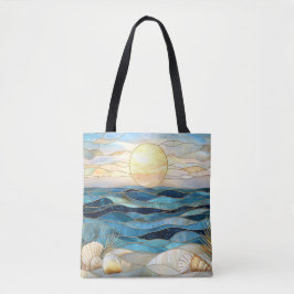 Küstenbuntglas-Ocean-Sonnenuntergang-Tasche
