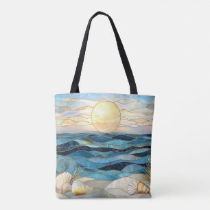 Küstenbuntglas-Ocean-Sonnenuntergang-Tasche