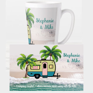 Küstencamping Retro-Anhänger Personalisiert Milchtasse