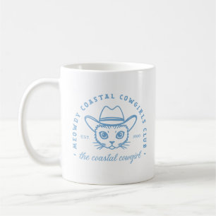 Küstencowgirl-Ästhetik Ostküste Katze Blau Kaffeetasse