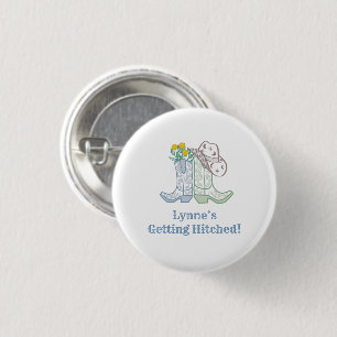 Küstencowgirl-Junggesellinnen-Abschied Brautparty Button