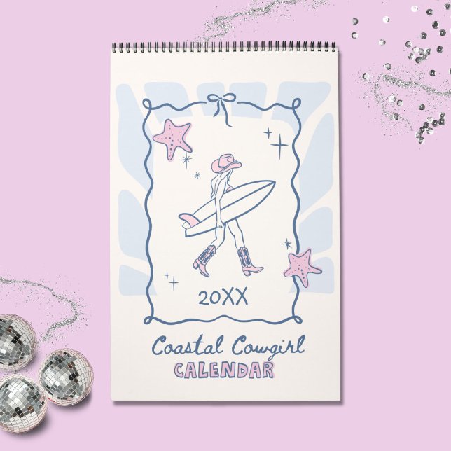 Küstencowgirl-Mädchen-Planer Kalender (Coastal Cowgirl Girly Planner Calendar)