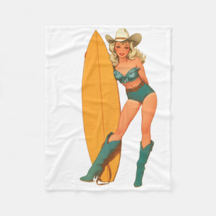 Küstencowgirl Western Country Surfen Surfer Mädche Fleecedecke
