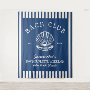 Küstende Bachelorette-Party Navy-blauer Bach-Club Wandteppich