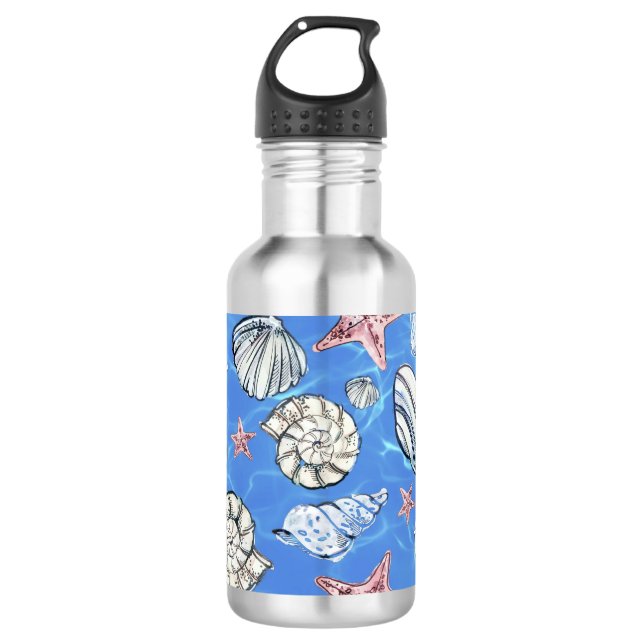 Küstendekoration Seashell Ocean Water Edelstahlflasche (Vorderseite)